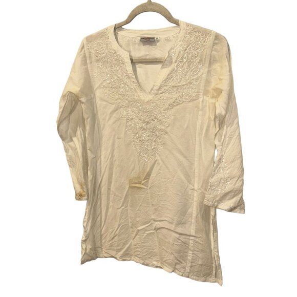 Roberta Roller Rabbit Ethnic Indian Wear embroidered Kurti tunic top S - Picture 1 of 5